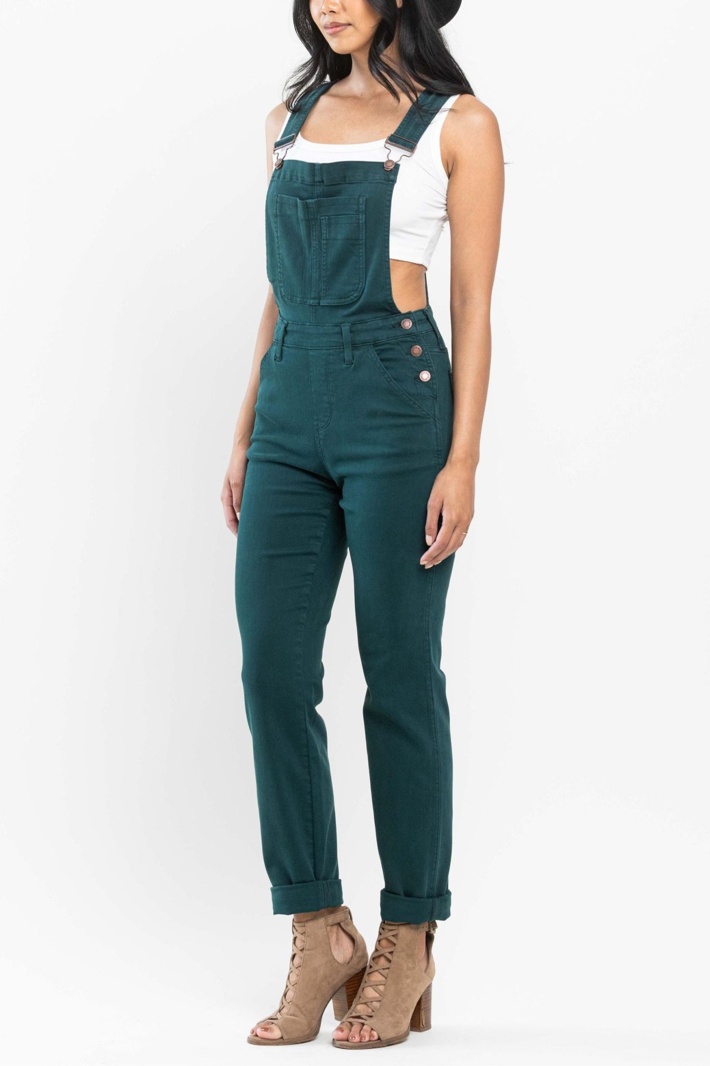 Judy Blue Teal Boyfriend Overalls