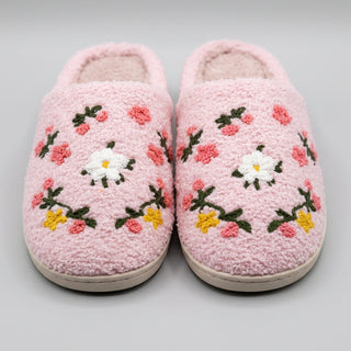Dainty Pink Flower Slippers