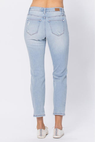 Judy Blue Plus Light Destroyed Boyfriend Jeans