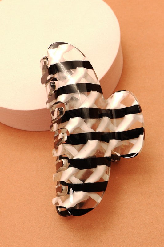 Candy Stripe Hair Claw Clip