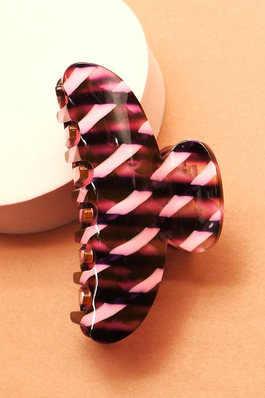 Candy Stripe Hair Claw Clip