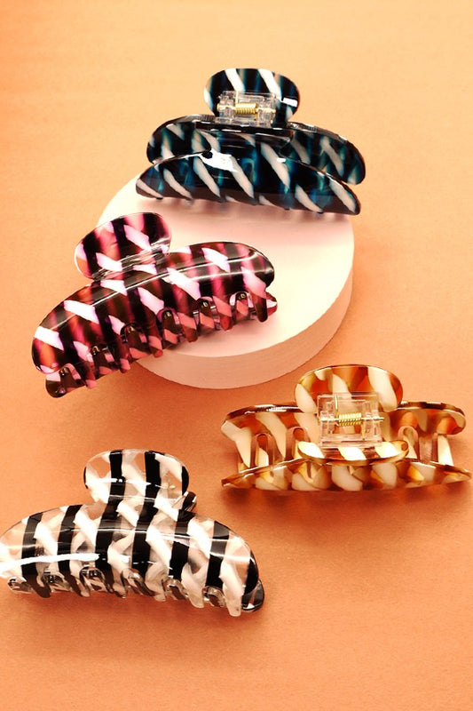 Candy Stripe Hair Claw Clip