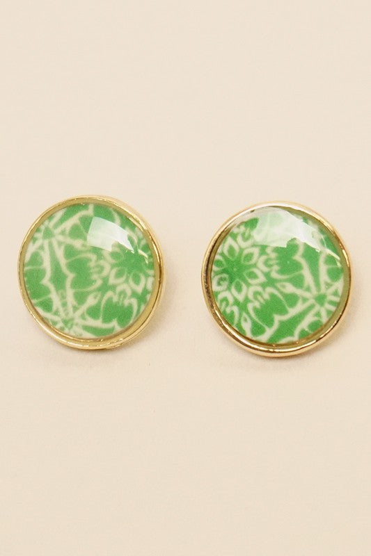 Portugal Tiles Round Earrings