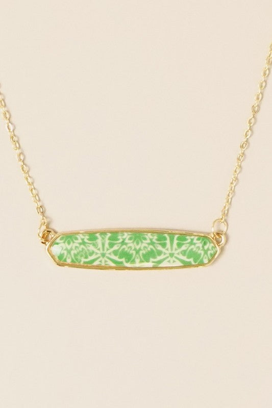 Portuguese Tile Glass Necklace