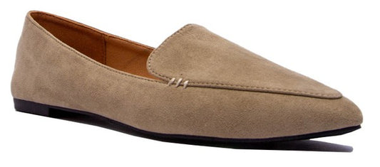 Faux Suede Slip on Loafer Flats