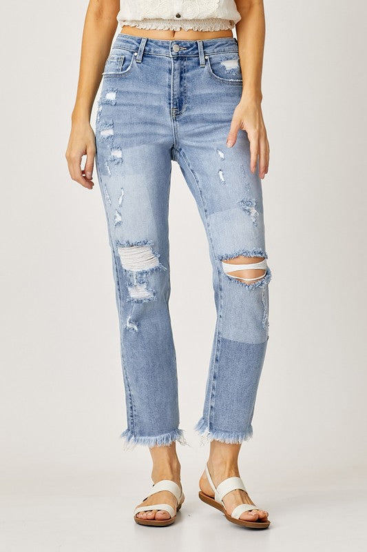 Risen Jeanie High Waisted Straight Jeans