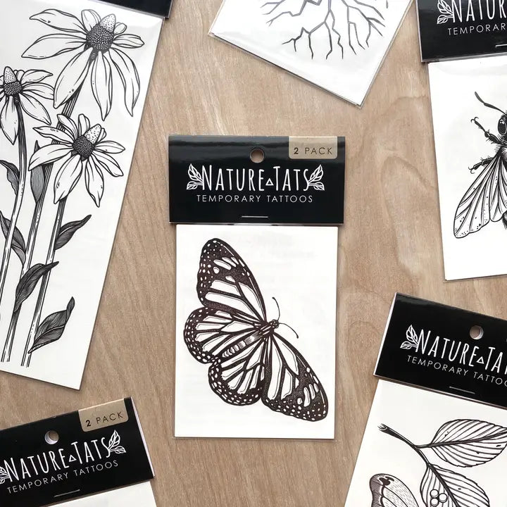 Nature Tats Monarch Butterfly Temporary Tattoo