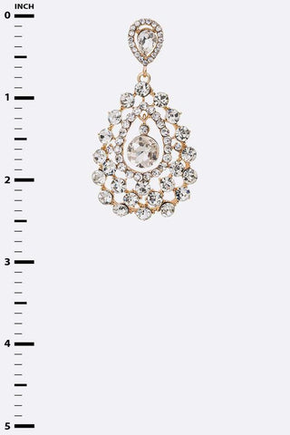 Crystal Teardrop Chandelier Earrings