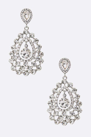 Crystal Teardrop Chandelier Earrings