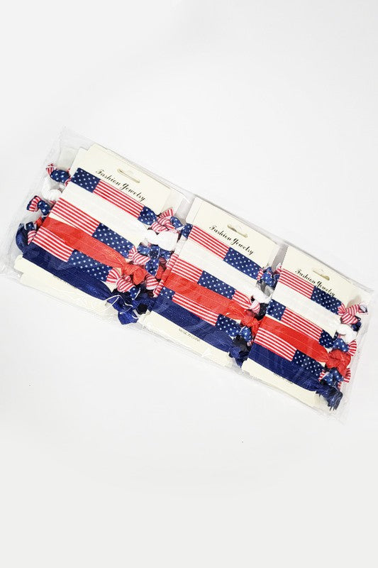 American Flag Hair Tie Set