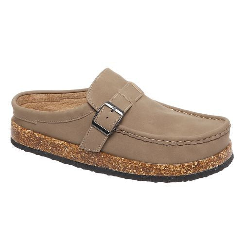 Taupe, Cork Footbed Slip on Mules