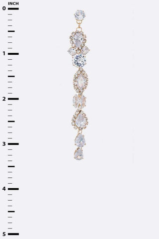 CZ Long Drop Earrings