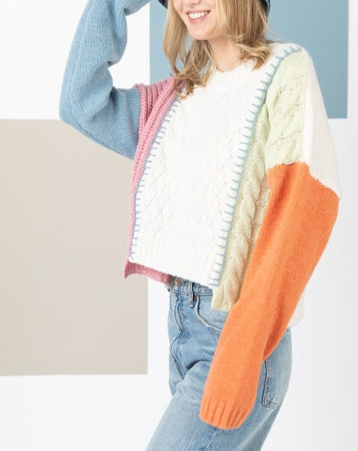 Color Block Soft Stitch Sweater
