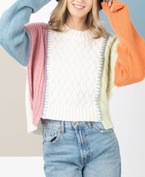 Color Block Soft Stitch Sweater