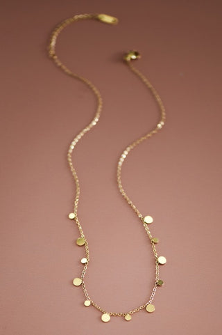 18K Gold Non-Tarnish Stainless Steel Disc Necklace