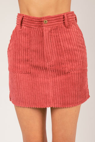 Corduroy Fitted Skirt