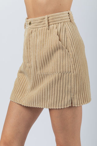 Corduroy Fitted Skirt