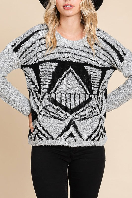 Geometric Print Sweater