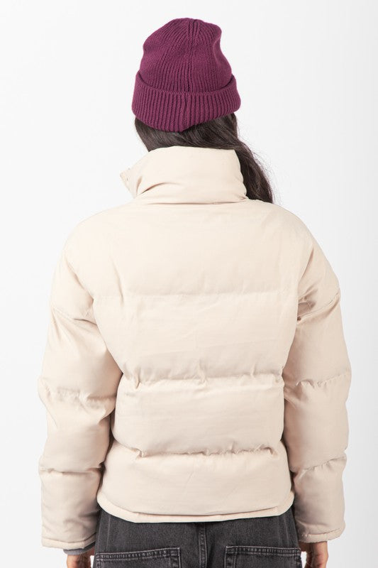 Casual Solid Puffer Jacket