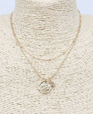 Textured Disc Layered Short Necklace