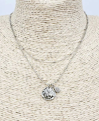 Textured Disc Layered Short Necklace