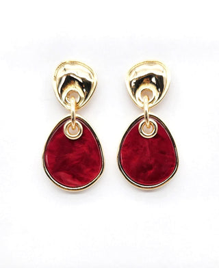 Vintage Gold Resin Teardrop Earring