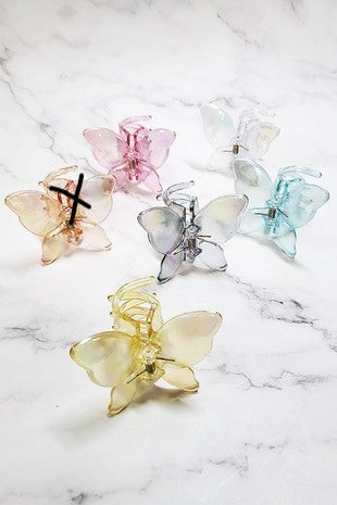 Iridescent Butterfly Hair Claw Clip