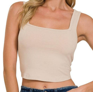 Cropped Square Neckline Top