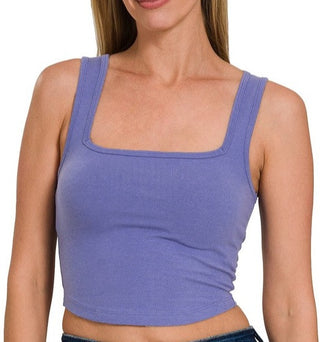 Cropped Square Neckline Top