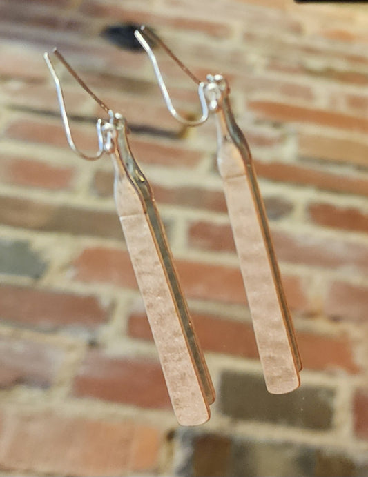 Silver Hammer Metal Earrings