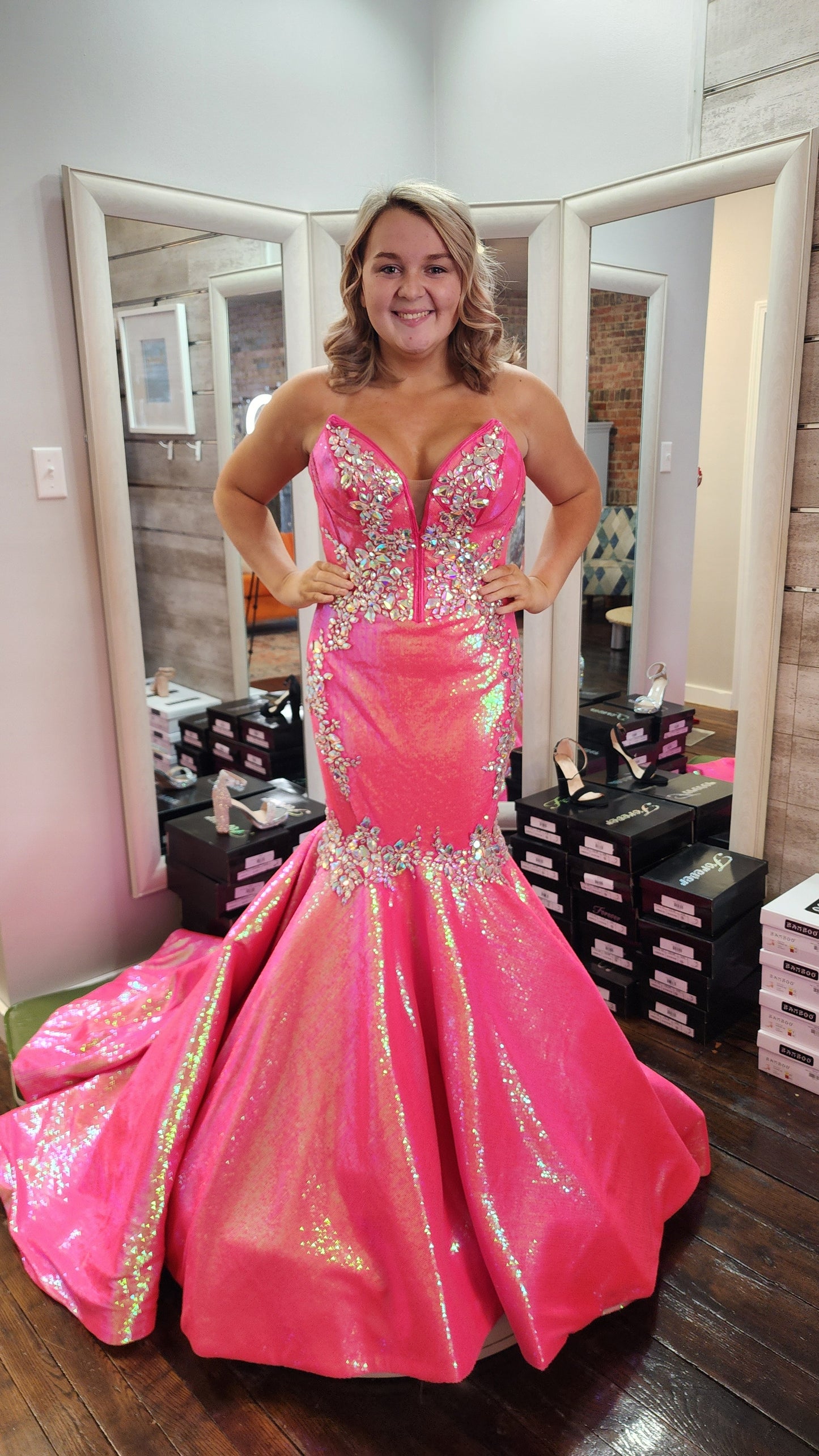 Portia & Scarlett, Pink Sequin Bling Formal