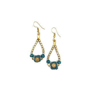 Ocean Sky Earrings - Single Bead Teardrop