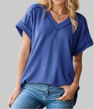 Plus Solid Ribbed Top