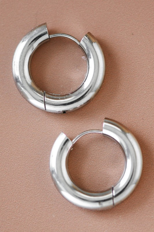 Non-Tarnish Stainless Steel Hoop Earrings