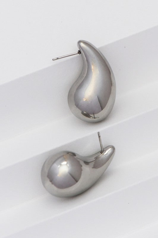 Waterproof Non-Tarnish Stainless Steel Tear Drop Earrings