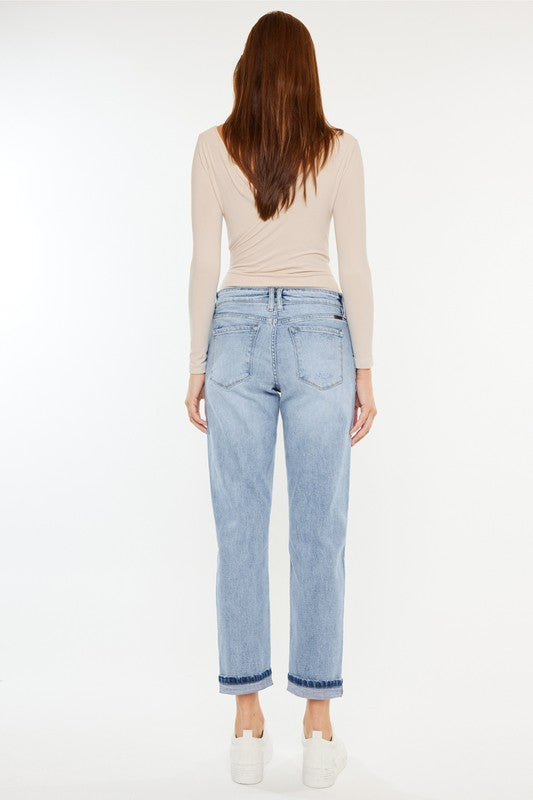 Kancan Alice Mid Rise Slim Boyfriend Jean