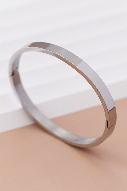 Waterproof Non-Tarnish Stainless Steel Silver Bangle