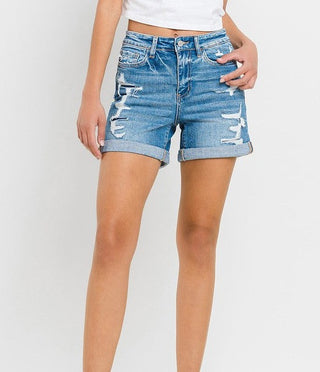 Vervet High Rise Cuff Shorts