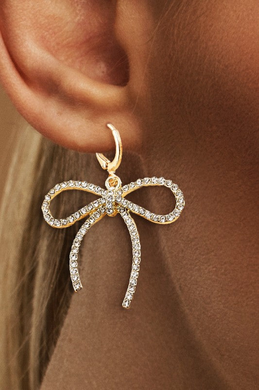 Trendy Gold Bow Knot Earrings