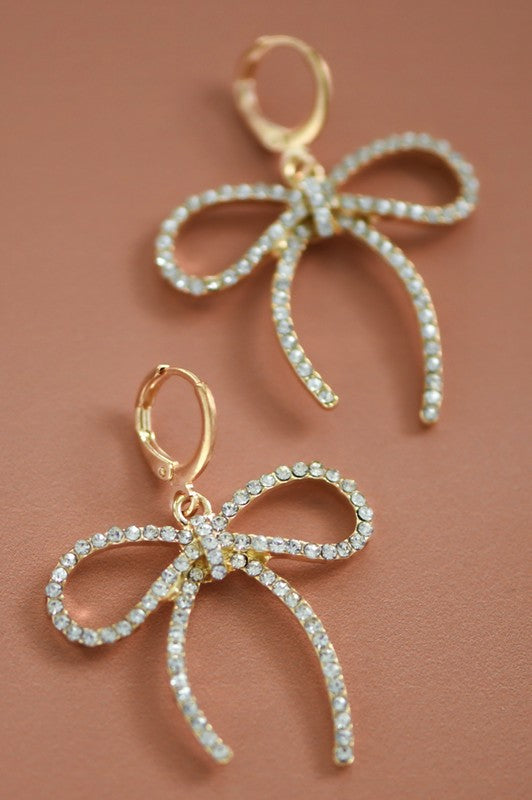 Trendy Gold Bow Knot Earrings