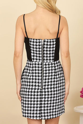 Houndstooth Strap Dress