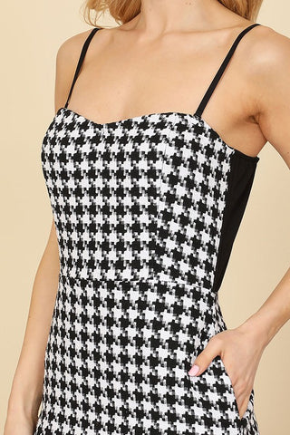 Houndstooth Strap Dress