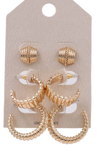 Solid Trio Earring Set