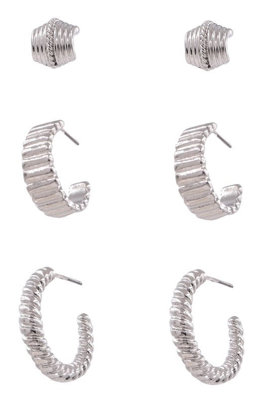 Solid Trio Earring Set