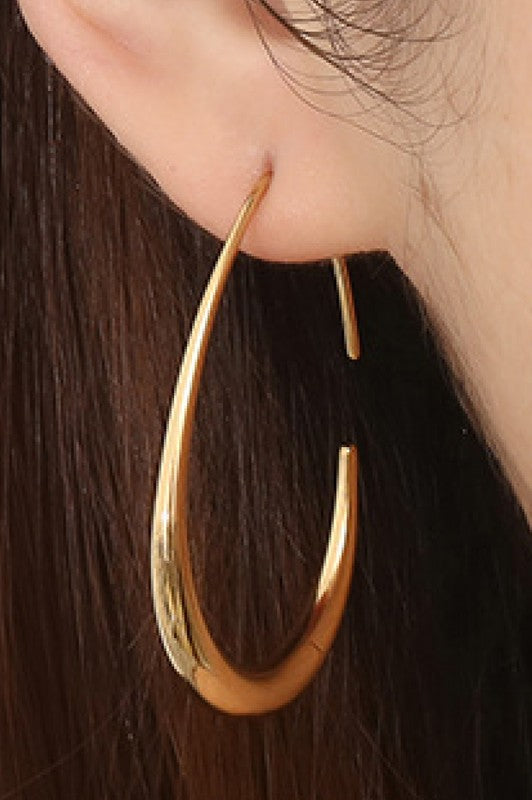 18K Waterproof Non-Tarnish Stainless Steel Hoops