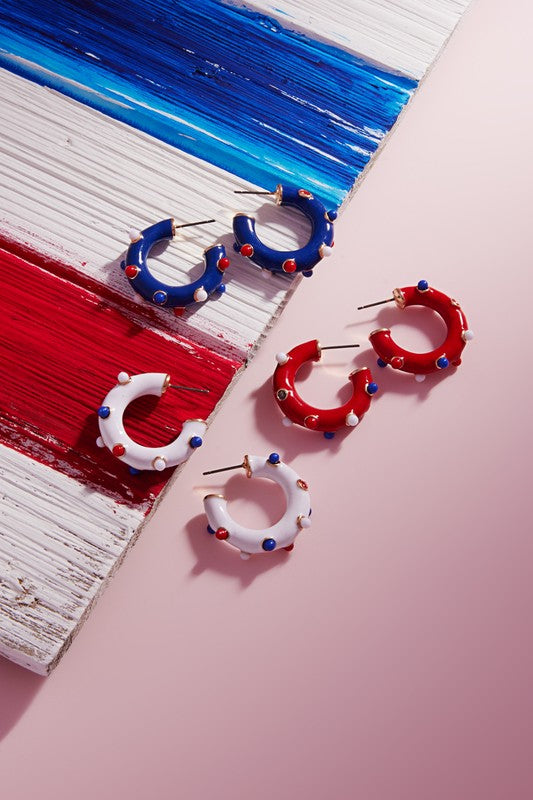 USA Enamel Earrings