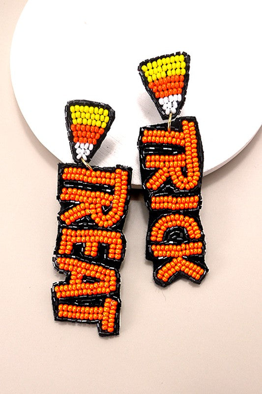 Halloween Trick or Treat Seedbead Earrings