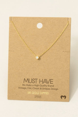 Gold Dipped Dainty CZ Necklace