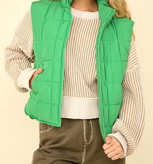 Solid Puffer Padded Vest