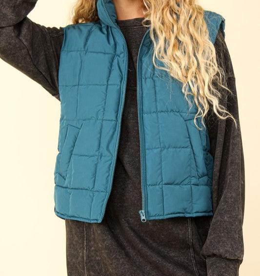 Solid Puffer Padded Vest